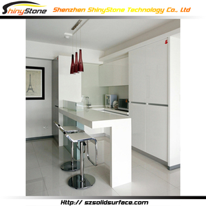 Surface solide en marbre artificiel blanc brillant, <span class=keywords><strong>comptoir</strong></span> de <span class=keywords><strong>bar</strong></span>, design moderne, pour la <span class=keywords><strong>maison</strong></span>, en vente - Product Image 1