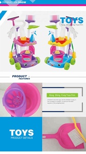 Jouet éducatif familial, outils <span class=keywords><strong>de</strong></span> <span class=keywords><strong>ménage</strong></span>, ensemble <span class=keywords><strong>de</strong></span> nettoyage amusant pour enfants, chariot, boîte en plastique, unisexe, voiture (mélange <span class=keywords><strong>de</strong></span> 2 couleurs) KSF - Product Image 4