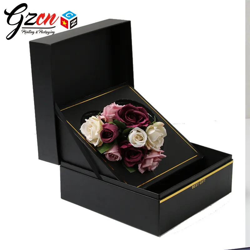 Goods in stock on sale with hart shape insert luxury gift square flower box