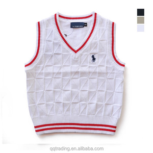2017 Pas Cher Bébé Garçons Filles Tricot Col Bas Enfants <span class=keywords><strong>Pull</strong></span> Sans Manches Uniforme Scolaire Gilet Vêtements - Product Image 4