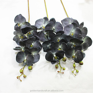 Flor de Orquídea Phalaenopsis Artificial de Látex, Producción de Fábrica, Tallo Único, Tacto Real, para Navidad, Bodas, Halloween, Graduación, PU - Product Image 4