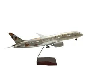 High quality Etihad A380 LED aircraft model voice control passenger model 1:160 46cm resin airplane model