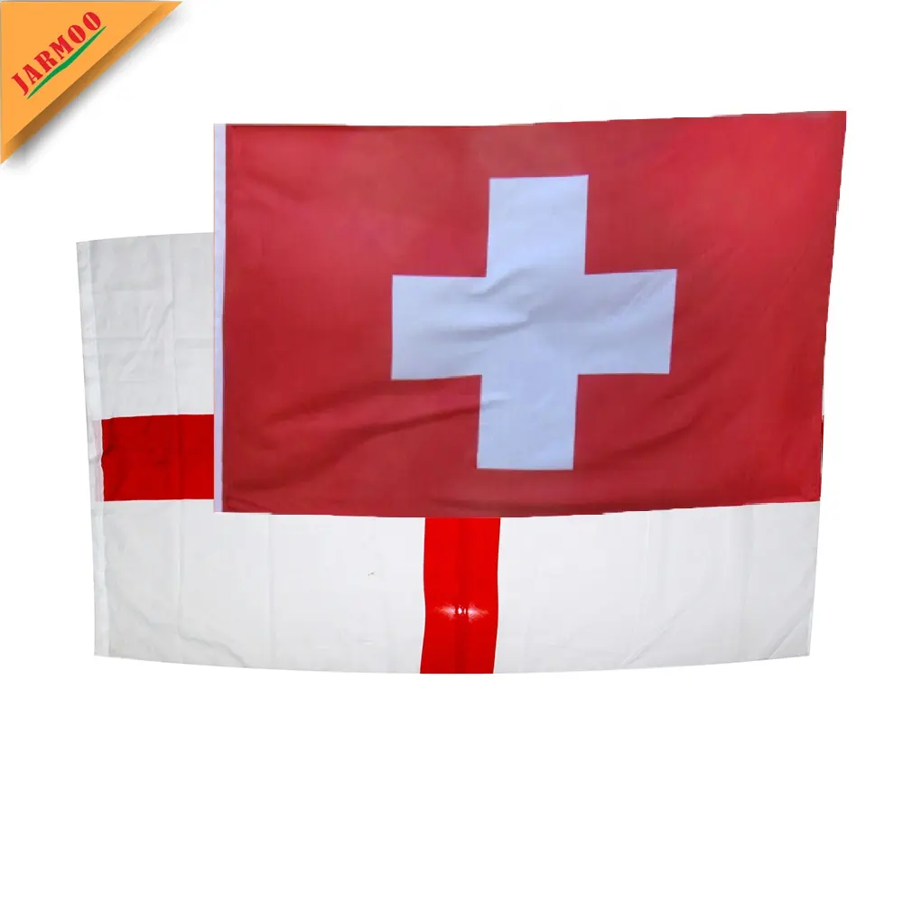 Usine directe vente personnalisée pas cher football sport QUANTITÉ MINIMALE DE COMMANDE 1 pièces 4x6 ft pays drapeau drapeau Suisse