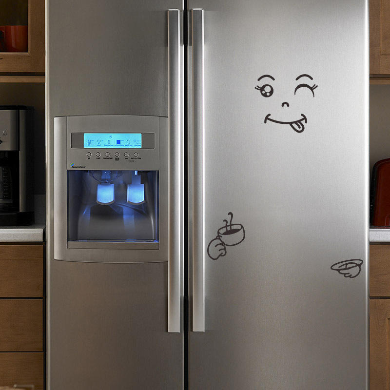 面白い冷蔵庫ステッカー 面白いスマイリーフェイスステッカー 彫刻され