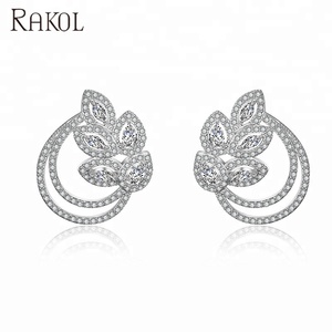 RAKOL EP2130 Gold Plated <strong>Earrings</strong> Diamond Ear <strong>Cuff</strong> for Women 2021 - Product Image 3