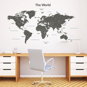 Design personnalisé Carte <span class=keywords><strong>Du</strong></span> <span class=keywords><strong>Monde</strong></span> Wall Sticker <span class=keywords><strong>Décoration</strong></span>, décoratifs pour La <span class=keywords><strong>Maison</strong></span> Sécurité Enfant Coloré Vinyle Wall Sticker - Product Image 2