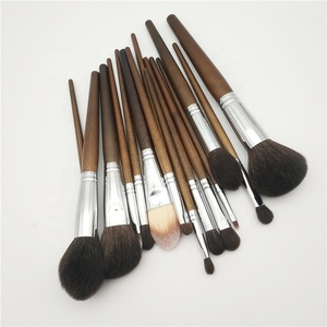 Poignée conique De Haute Qualité Avec Pochette Marques 12 Pièces/15 Pièces Enfants Professionnel Poils De Chèvre Naturels 15 Pièces Maquillage brosse Ensemble - Product Image 6