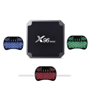 मूल X96 मिनी एयर माउस कीबोर्ड बैकलिट के साथ एंड्रॉयड 7.1 Amlogic S905W 1GB 8GB X96 मिनी टीवी बॉक्स