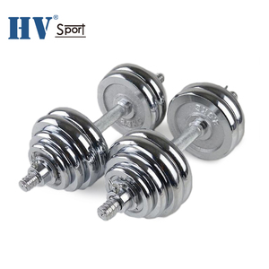 Best price chrome iron full 30 kg dumbbell adjustable set for sale - Product Image 2
