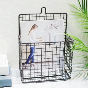 Étagère à magazines, étagère à livres, panier suspendu en métal, panier en fil métallique, étagère murale, grand panier vintage, <span class=keywords><strong>rangement</strong></span> de <span class=keywords><strong>bureau</strong></span> - Product Image 2