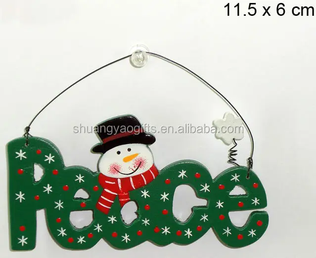Christmas Wooden words and snowman Hanging Decoration gifts