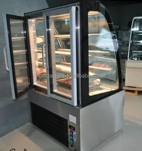 肉弯曲玻璃冷藏展示冷冻机鸡显示冷却器