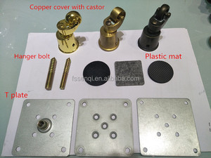 Pés de Cadeira de Madeira Populares para Substituição, Pés de Armário de Cozinha com Rodízios de Latão MJ-0413 - Product Image 2