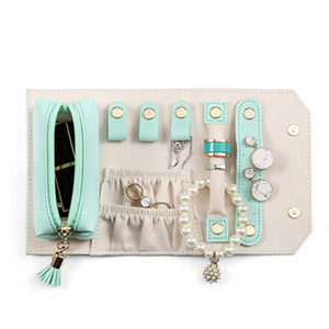 Factory Custom Portable Rolling <strong>Travel</strong> <strong>Jewelry</strong> Bag Vegan <strong>Leather</strong> <strong>Travel</strong> <strong>Jewelry</strong> <strong>Case</strong> - Product Image 1