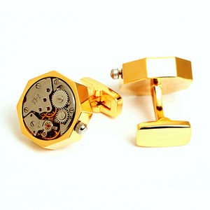 Gemelos mecánicos chapados en oro movimiento del reloj - Product Image 3