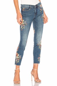 Nouveau design de broderie florale, <span class=keywords><strong>jean</strong></span> de haute qualité pour femmes, pantalon <span class=keywords><strong>avec</strong></span> poche arrière - Product Image 3