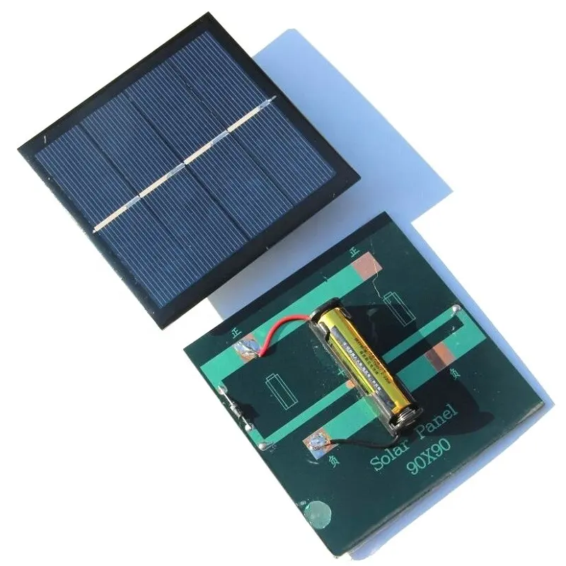 1 वाट सौर पैनल के लिए आधार के साथ ए. ए. बैटरी के लिए 1 W 2 V सौर सेल 1xAA रिचार्जेबल बैटरी चार्ज सीधे