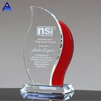 Fabriek Gepersonaliseerde Custom Red Crystal Flame Award Trofeeën Voor Verkoop