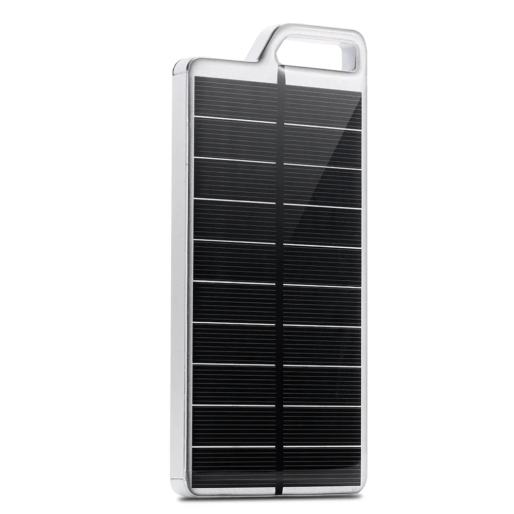 New Custom Products LED Light with Hook Solar Power Bank 10000mah Portable External Battery Pack Charger Dual USB Solar Charger