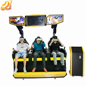 Motion Cinema 9D Kursi VR 3 Kursi Sistem Elektrik 7D Theater 5D Mesin Game Taman Hiburan