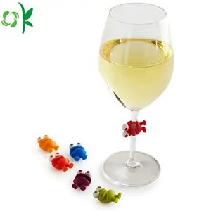 Bqokio — marqueur de verre de vin en Silicone, personnalisé, mignon, pour fête, forme d'animal, marqueur pour boisson, bouteille