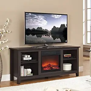 Nordic modern Good Quality large storage Wooden LED stove TV cabinet