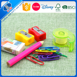 2023 Neueste heiße Verkaufs geschenk ungiftig OEM-Druck Logo klare kubische Form Bleistift Mini Hefter PP Kunststoff Büro Briefpapier <span class=keywords><strong>Set</strong></span> - Product Image 5