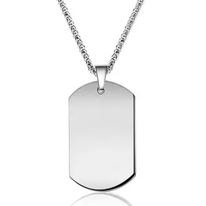 Roestvrijstalen Medaille Ketting Voor Mannen Blanco 27 Inch Dogtag