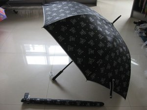 Balck estructura metálica recta <span class=keywords><strong>paraguas</strong></span> con <span class=keywords><strong>mango</strong></span> negro - Product Image 2