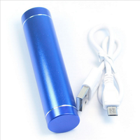 Banque d'alimentation pour téléphone portable en aluminium, téléphone portable, smartphone, 2600 mAh, alimentation mobile, batterie USB portable