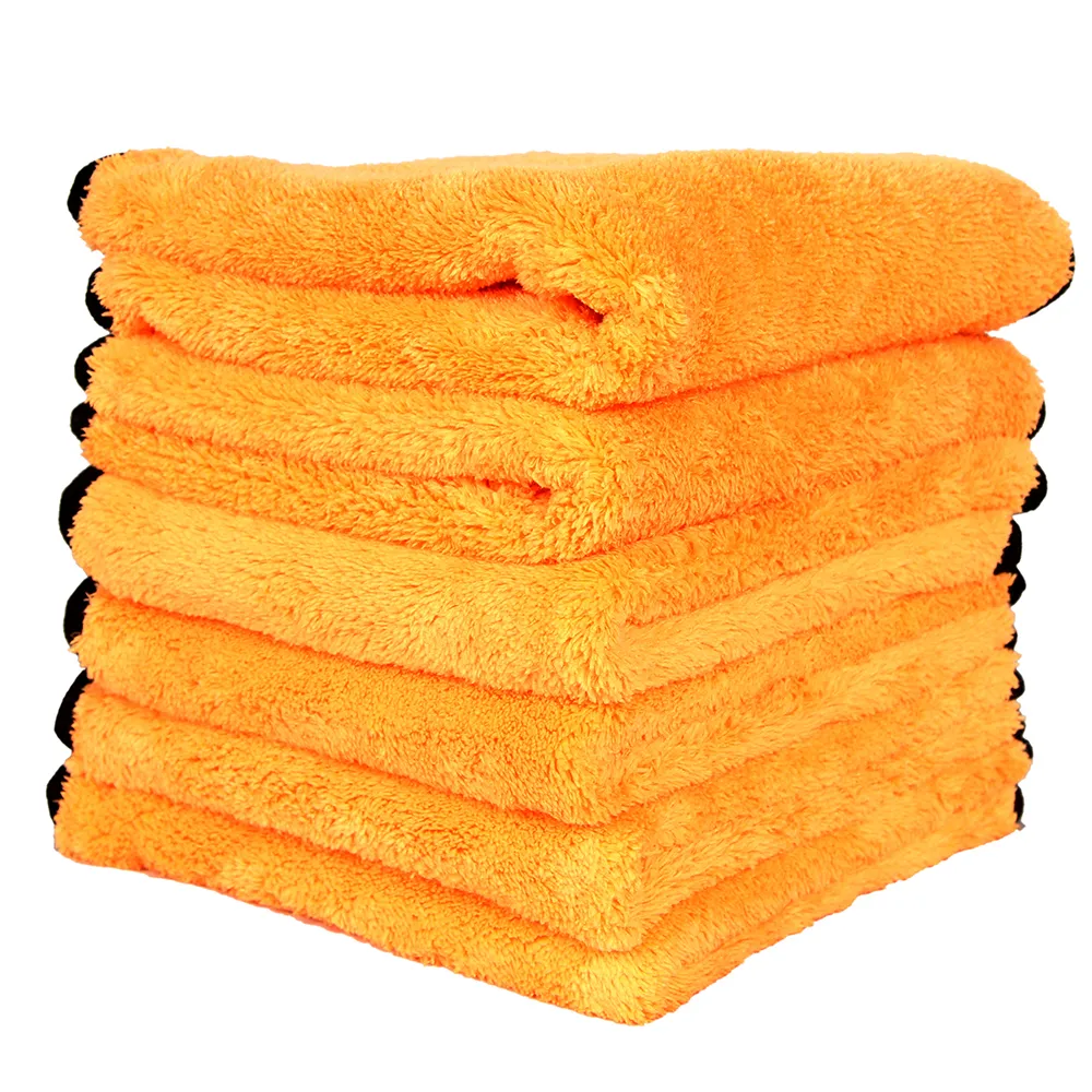2018 nuevo color naranja fácil de limpiar tejido de trama 500gsm 800gsm 1200gsm productos de limpieza de microfibra de secado Auto Lavado Toalla de tela