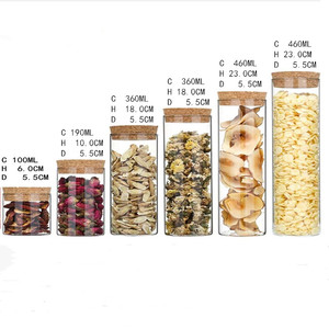 3 oz Transparency <strong>Spaghetti</strong> Nuts Glass <strong>Jar</strong> with Cork Lid - Product Image 2