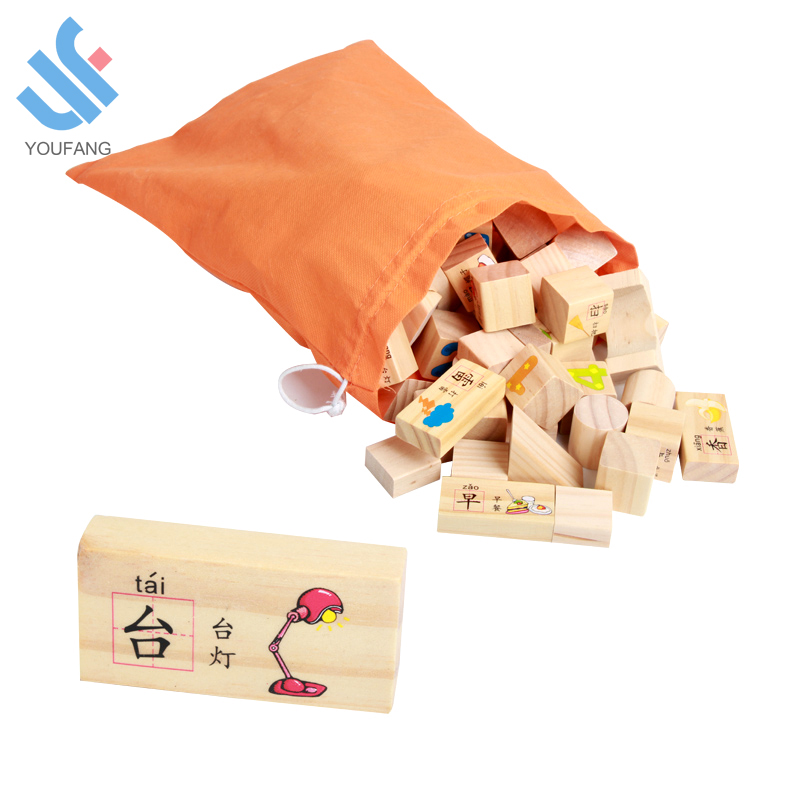 YF-M152 2018 новый продукт горячие продажи 103 шт. строительных блоков-номера и китайские иероглифы деревянная игрушка