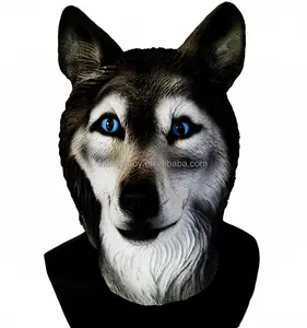 Di alta qualità Animale Costume In Lattice di Gomma maschera di lupo per divertente del partito di travestimento