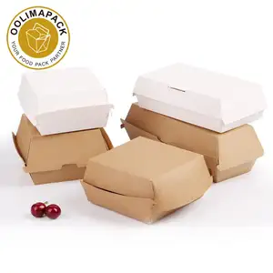 Burger Take Away Box Custom Printed Paper Burger Box Corrugated Hamburg Box