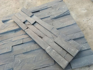 Bán Hot Popular <span class=keywords><strong>Ledge</strong></span> Đá Bên Ngoài Gạch Ốp Tường Thiết Kế Tự Nhiên Đen Slate Đá Tường Panels Cổ Phần Đá - Product Image 4