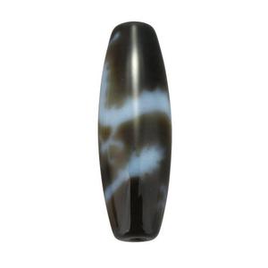 Cuentas de ágata diy tibetana Natural, ovaladas, DRAGÓN DE CINCO garras, dos tonos, alto grado 13x38mm, agujero: 2mm 118121 - Product Image 4