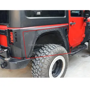 Offroad Suar Penghancur Baja 4 Pintu, Fender Flare Trims dengan Kuku untuk Jeep Wrangler JK 2007 + Aksesori Otomotif