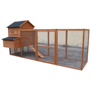 Gallinero de madera impermeable para exteriores, muy grande, con casa para correr