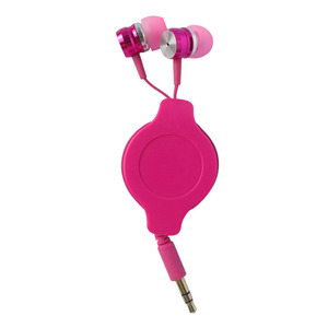 Stéréo À <span class=keywords><strong>Isolation</strong></span> <span class=keywords><strong>sonore</strong></span> de course rétractable qualité métal sport écouteurs - Product Image 1