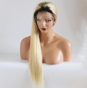 100% <span class=keywords><strong>pelo</strong></span> europeo ombre color <span class=keywords><strong>rubio</strong></span> pelucas llenas del cordón para las mujeres blancas virgen Remy pelucas - Product Image 3