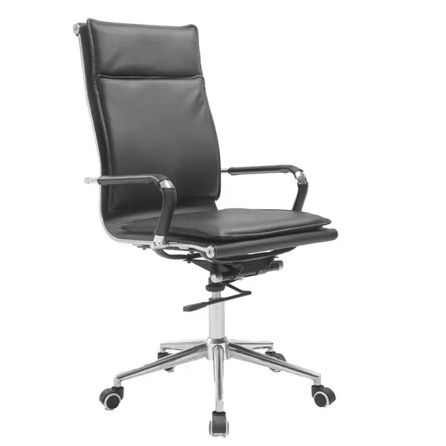Neue Stil Luxus Schwarz PU Leder Swivel Büro Stuhl Executive Mit Räder