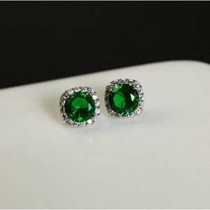 Pendientes de Lujo con <span class=keywords><strong>Circonitas</strong></span> Blancas Cuadradas, Pendientes Dobles con <span class=keywords><strong>Circonitas</strong></span> Multicolores, Plata, Regalo de Año Nuevo para Mujer - Product Image 2
