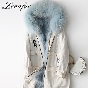 2018 moda joven Venta caliente Morden <span class=keywords><strong>wathet</strong></span> Cuello de piel parkas piel de las mujeres parkas - Product Image 1