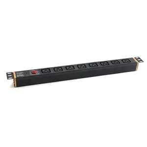 IEC Rack 1U PDU Tomada Interruptor Elétrico Com Dispositivo Disjuntor