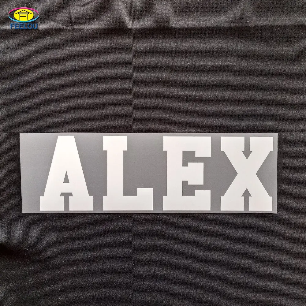 Personalizado ferro em transferência de letras do alfabeto para a camisa