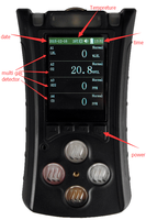 Detector de gas múltiple portátil 4 en 1, Analizador de gas 4 en 1, CO H2S, pantalla LCD
