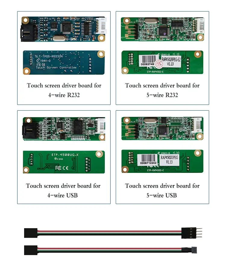 USB or RS232 controller 7 inch 4 wire resistive touch screen panel for gps/car/medical device