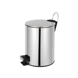 ถังขยะสแตนเลส3L 5L 12L,ถังขยะในครัวปิดนุ่มใช้ในครัวเรือนห้องน้ำโรงแรม