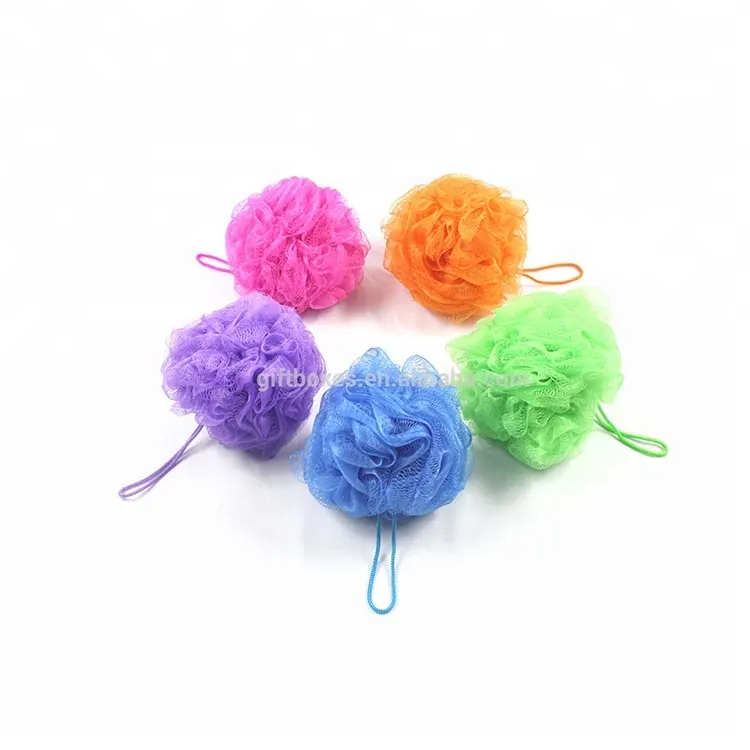 Wholesale soft mesh poufs exfoliating bath ball colorful shower puff flower bath sponges strong production capacity